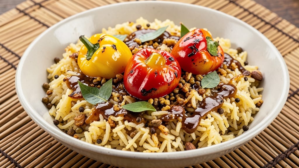 Capsicum Rice Recipe in Tamil: Tangy Tamarind and Toasted Spice Harmony