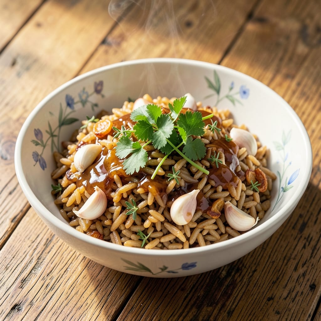 Amazing Brown Rice Recipe: Nutty Toasted Grains with Garlic and Herb Depth