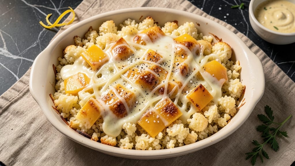 Cauliflower Rice Casserole Recipe: Crispy Top, Creamy Cheese Dream