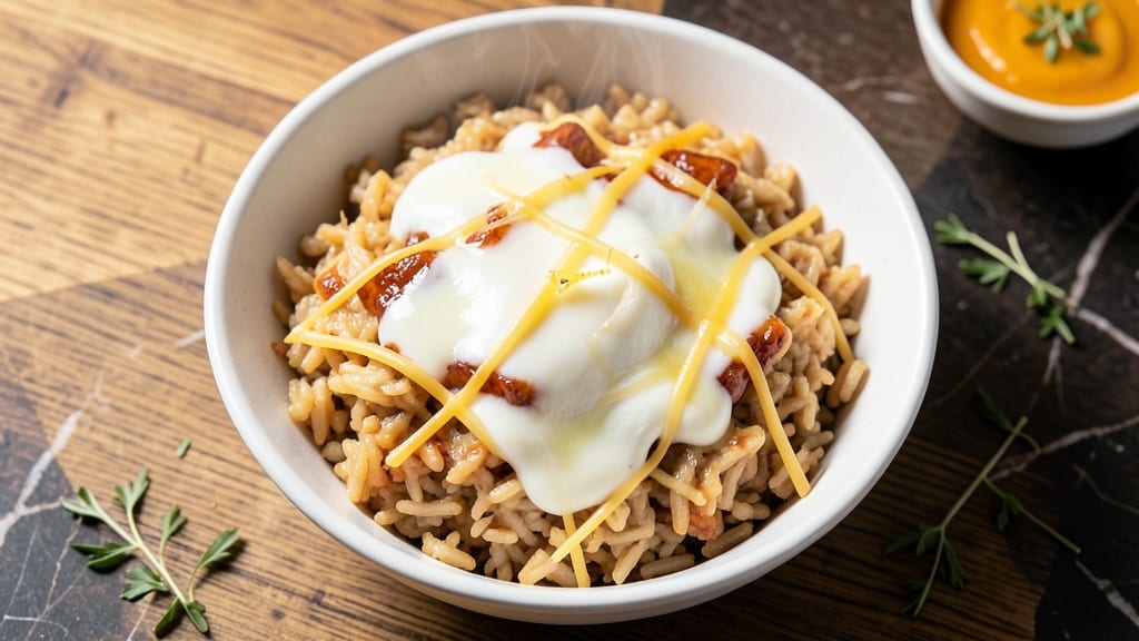 Cheesy Instant Rice Recipe: Crispy-Topped One-Pan Magic