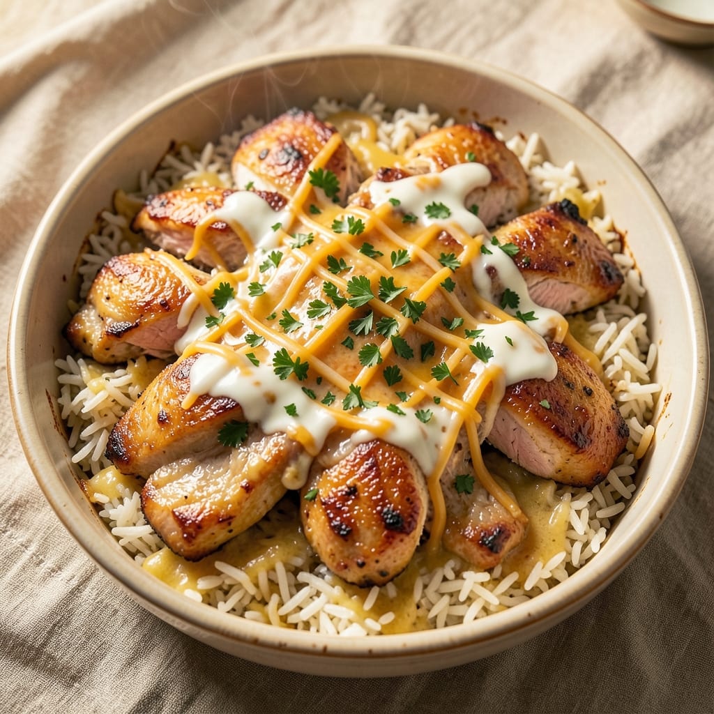 All-Recipe Chicken and Rice Casserole: Cheesy Layered Comfort in One Pan