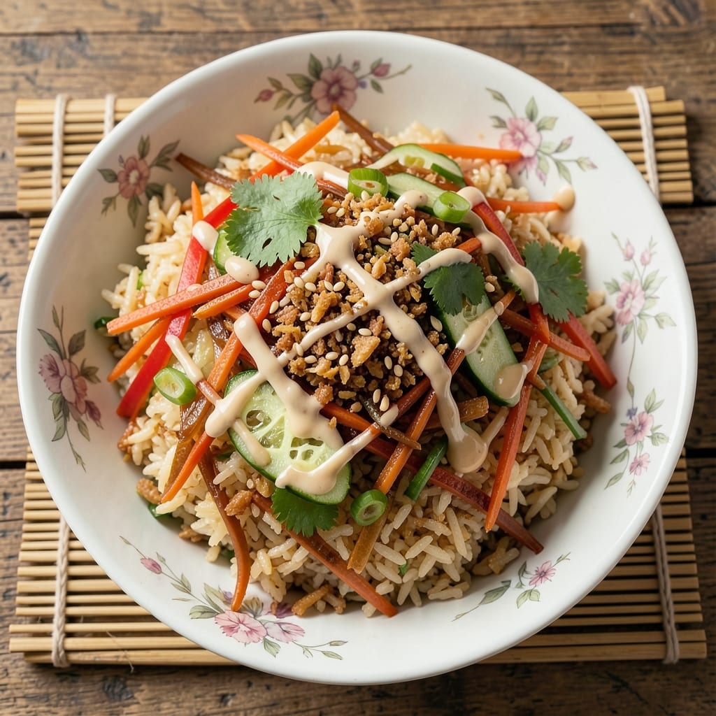 Asian Crispy Rice Salad Recipe: Wok-Tossed Crunch with Peanut Dressing Magic