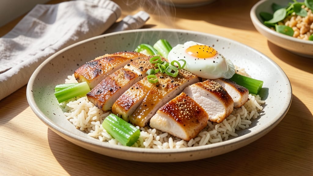 Chicken Mix Rice Recipe: Crispy Celery Crowns Over Savory Jasmine Rice