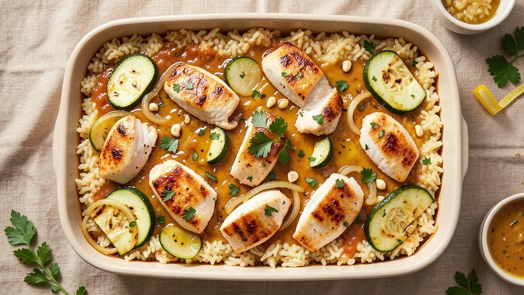 Chicken Zucchini Rice Casserole Recipe: Bubbly Cheese Top Meets Tender Chicken