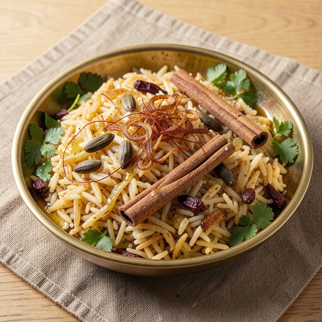 Arabic Oriental Rice Recipe: Saffron-Infused Fragrance with Toasted Spices