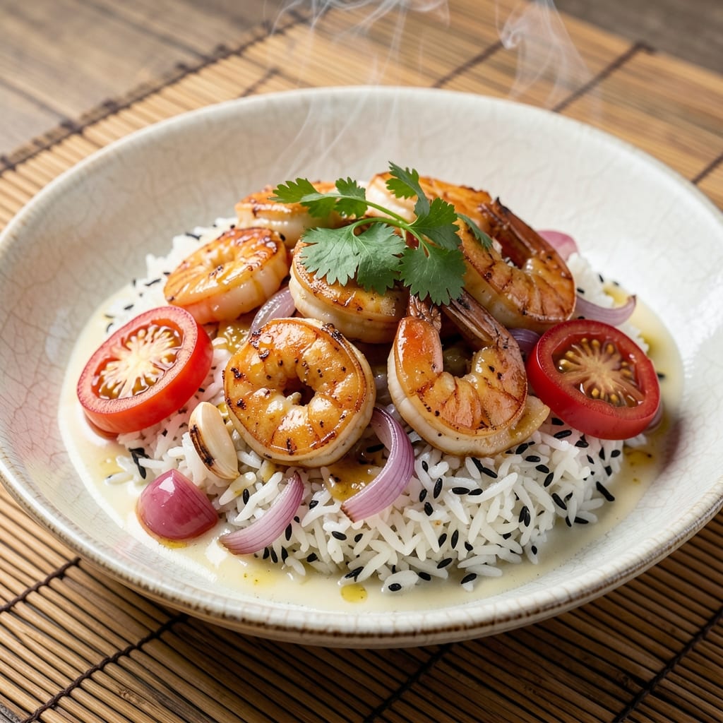 Akni Rice Recipe: One-Pot Fragrant Coconut and Shrimp Delight