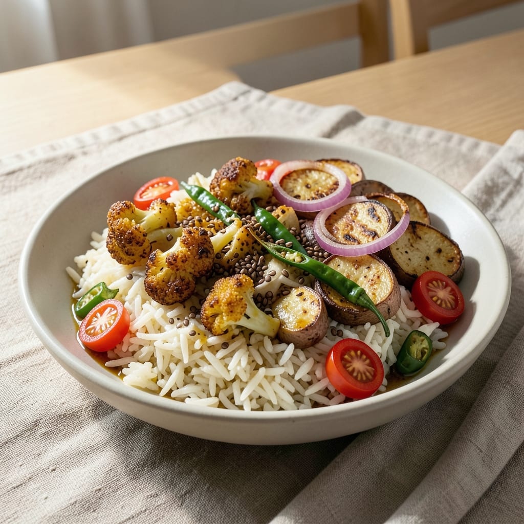 Aloo Gobi Rice Recipe: Spiced Potato and Cauliflower Pilaf with Fragrant Basmati