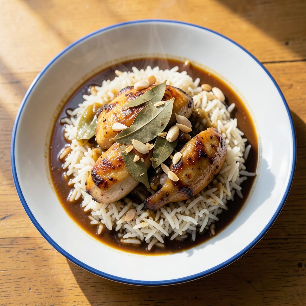 Adobo Rice Recipe Panlasang Pinoy: Vinegar-Soaked Chicken with Fragrant Garlic Rice