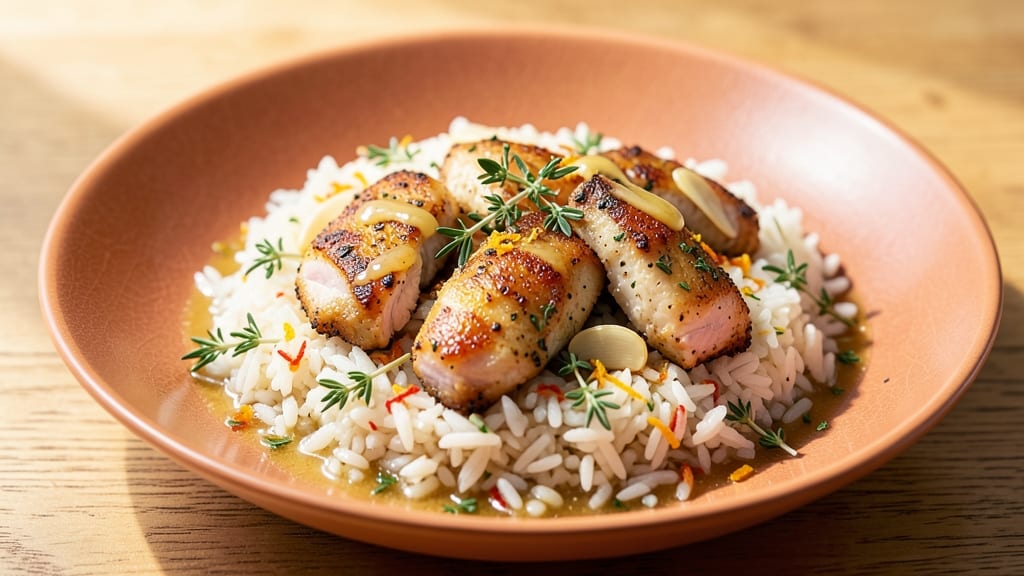 Chicken Flavored Rice Pilaf Recipe: Savory Herb Crust With Juicy Chicken Bites