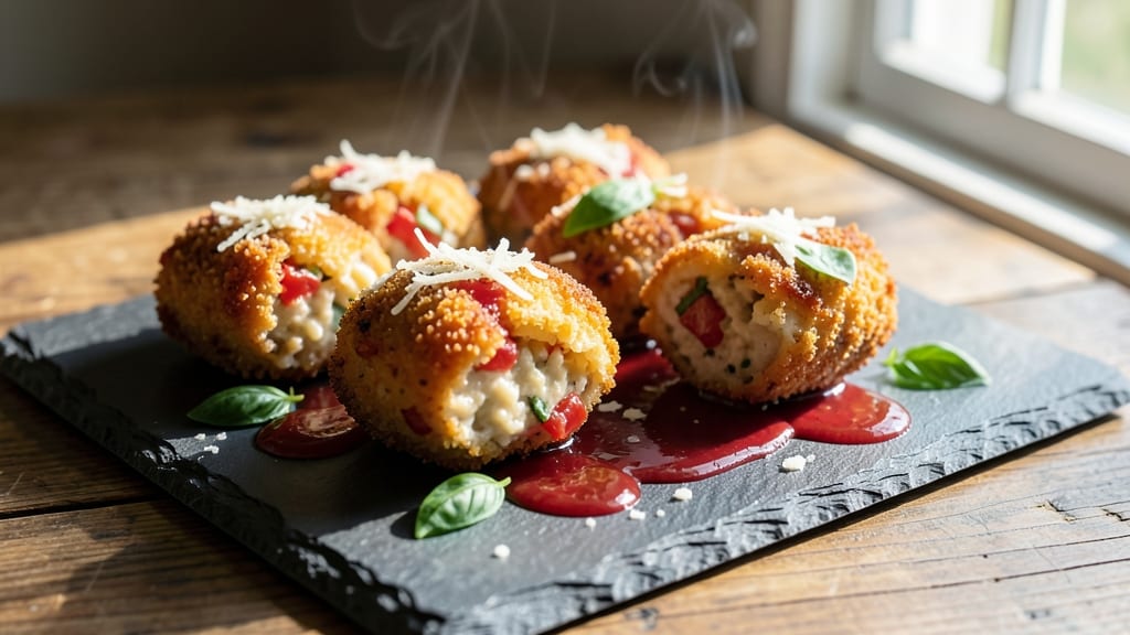 Calabrese Rice Croquettes Recipe: Crispy Golden Bites With Melty Cheese Inside