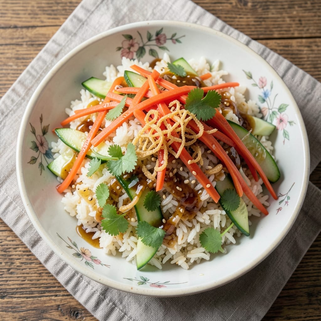 Asian Rice Salad Recipe: Crispy Edges Meet Tangy Sesame Zing