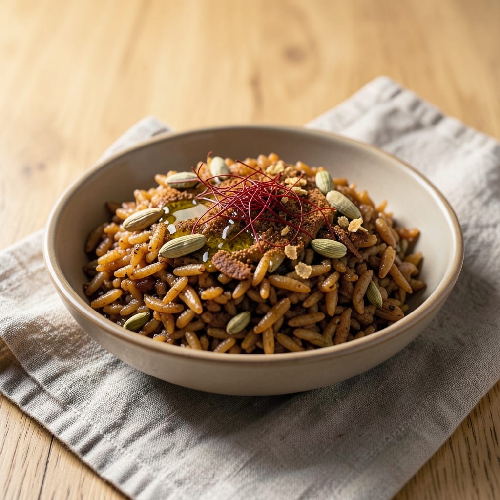 Afghani Brown Rice Recipe: Saffron-Infused Fragrance and Toasted Spice Crunch