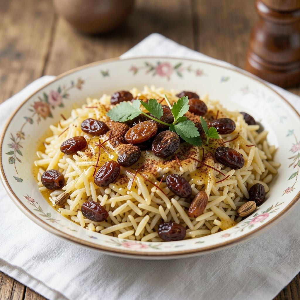 Arabic Rice With Raisins Recipe: Fragrant Saffron and Sweet Plump Grains