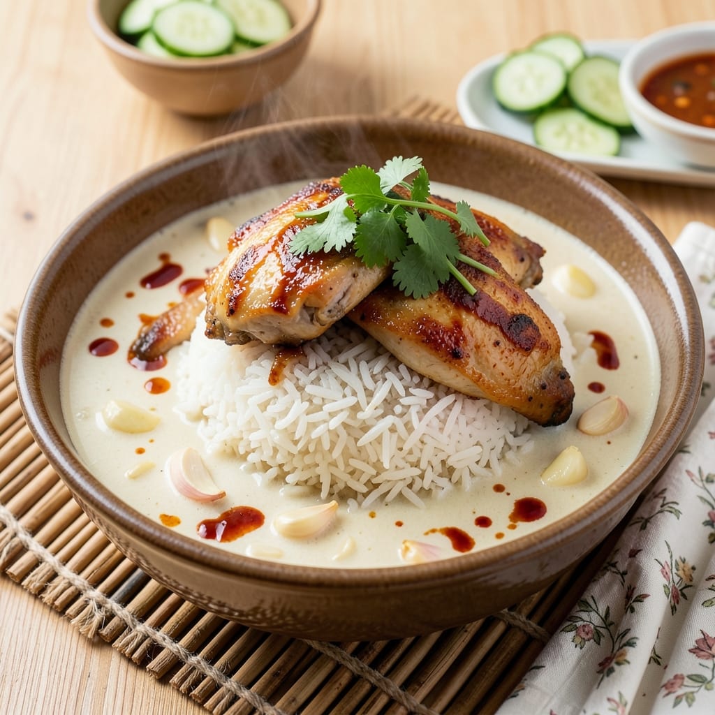 1 Pot Hainanese Chicken Rice Recipe: Fragrant Coconut-Ginger Broth Magic