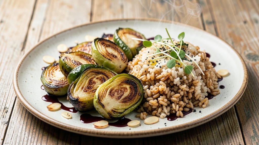 Brussels Sprouts and Wild Rice Recipe: Crispy Roasted Greens with Nutty Rice