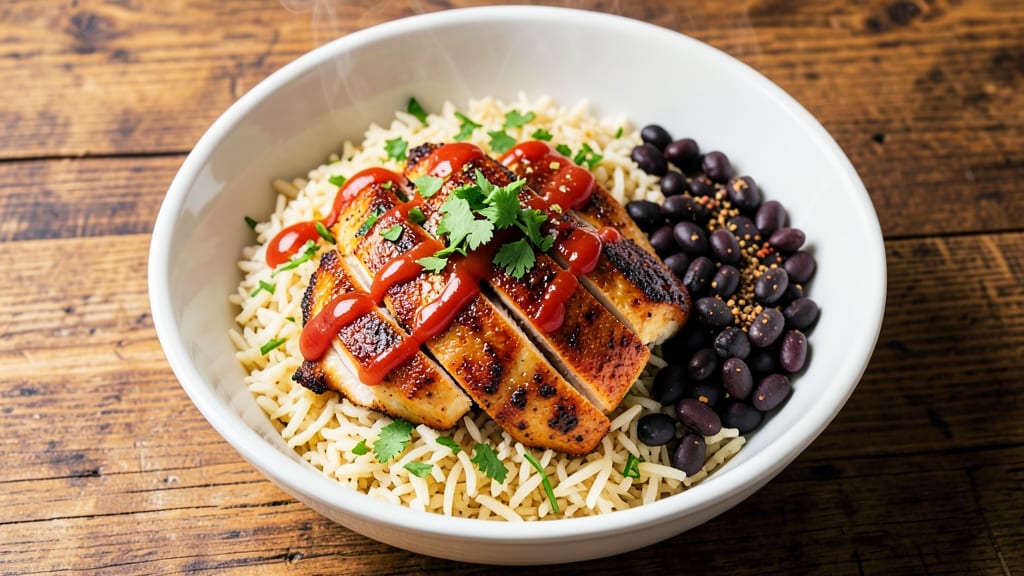 Chicken Burrito Bowl With Rice and Beans Recipe: Layered Tex-Mex Crunch in 25 Minutes