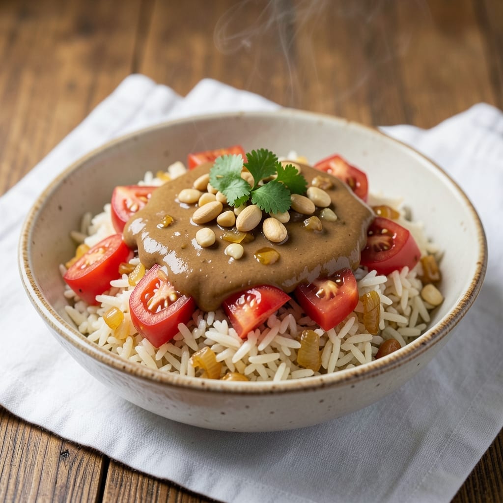 African Spicy Rice Recipe: Toasted Peanut and Tomato Heat in One Pot