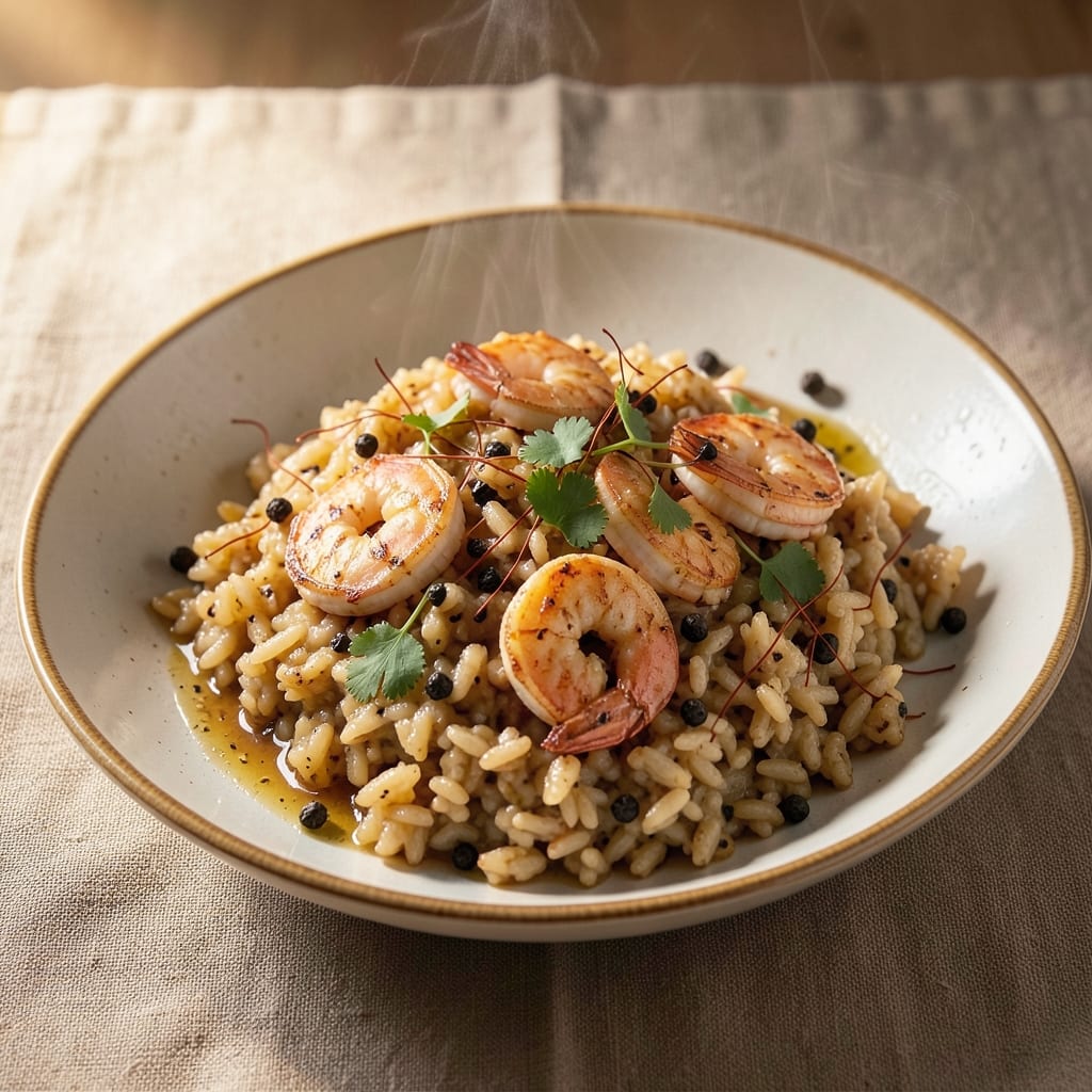 Arborio Rice and Shrimp Recipe: Saffron-Kissed Creaminess with Crispy Shrimp