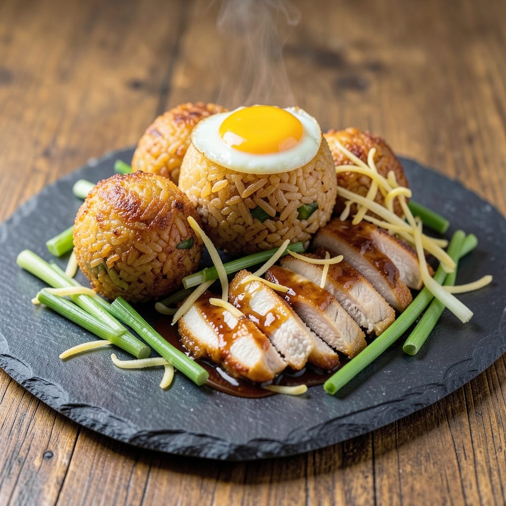 Asian Fried Rice Balls Recipe: Crispy Egg-Crusted Bites with Chewy Rice Hearts
