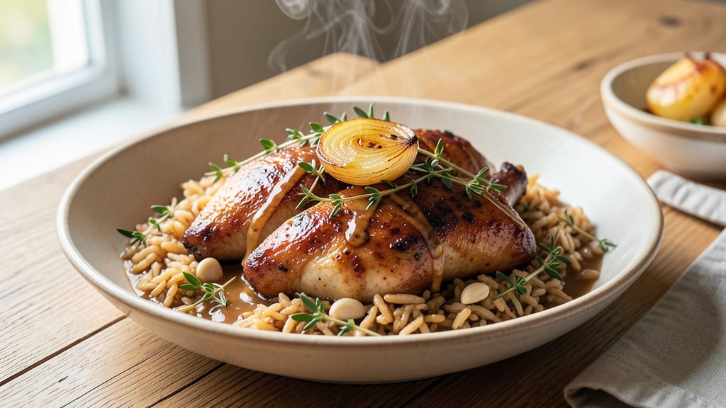 Chicken and Brown Rice Pressure Cooker Recipe: Juicy Chicken and Fluffy Grains in 25 Minutes