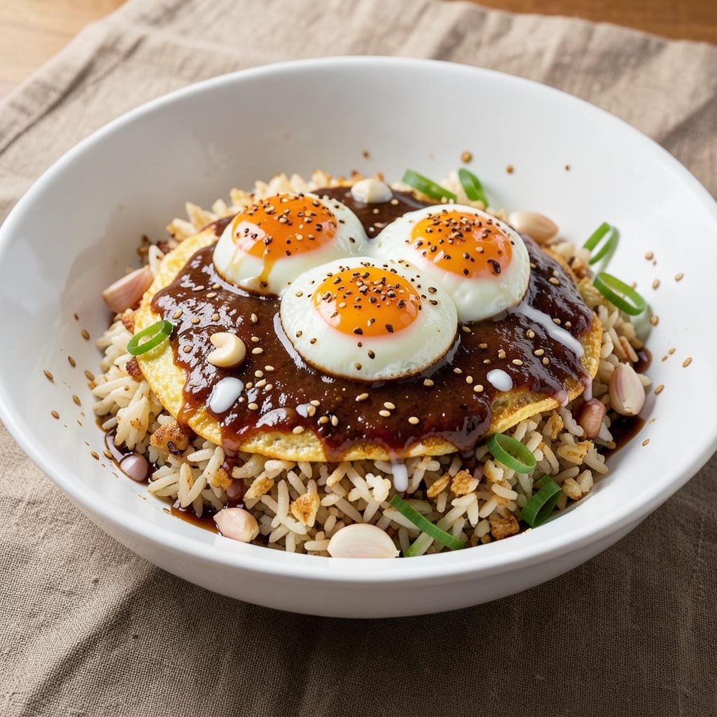 Adobo Fried Rice Omelette Recipe: Tangy Soy-Vinegar Egg Crunch in One Pan