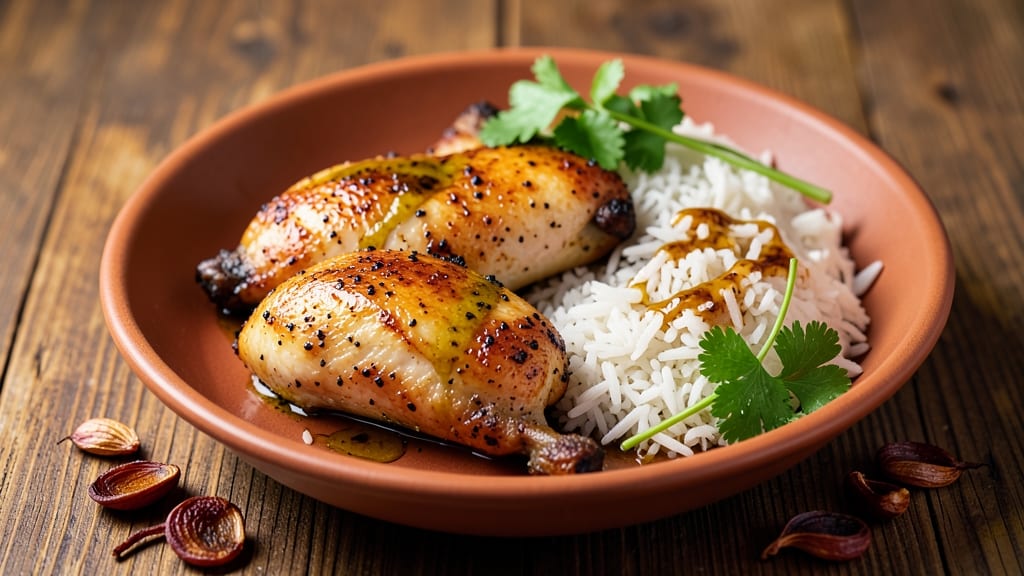 Chicken Rice Roasted Chicken Recipe: Golden Crisp Skin and Juicy Meat in One Pan