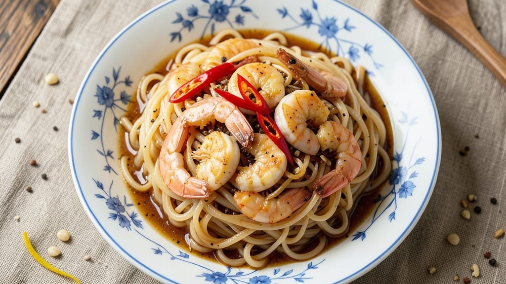 Chinese Rice Noodles With Shrimp Recipe: Wok-Tossed Crunch and Silky Noodle Harmony